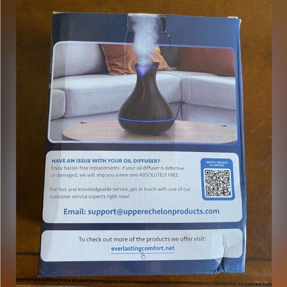 Everlasting Comfort 400ml Essential Oil Diffuser Wood Grain LED Aromatherapy NEW - Picture 2 of 13